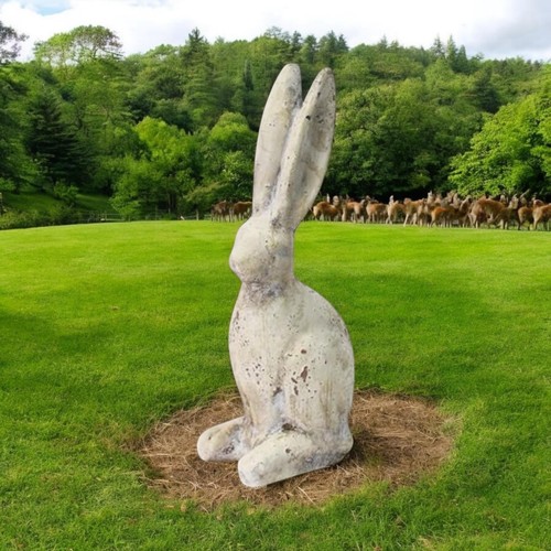 Stone effect hare - effect, sculpture
