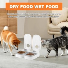 2x 700ML Automatic Pet Feeder with 48-Hour Timer Dog Cat Dry Wet Food Dispenser