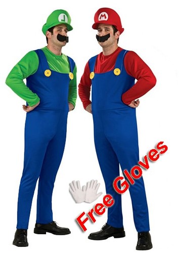 Mens 2pcs super mario luigi - mens,