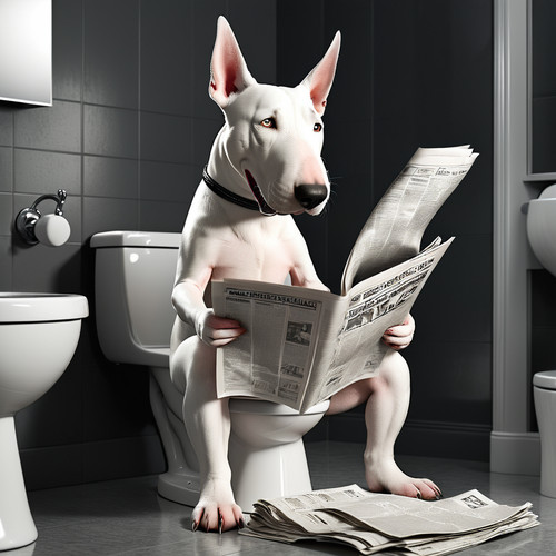 English bull terrier toilet - english,