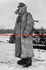 F028353 German paratrooper in fur coat and felt boots on duty Eastern Front 1942