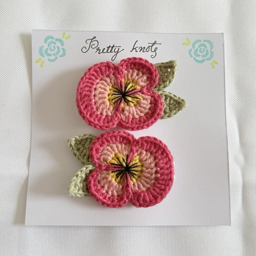 Handcrafted crocheted pansy - handcrafted,