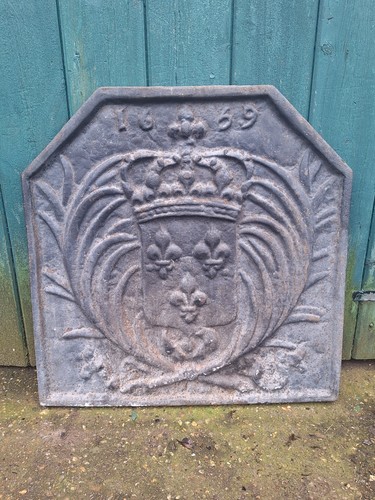 Vintage cast iron fireplace - cast,