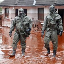 ORIGINAL BUNDESWERH ZODIAK NBC SUIT GERMAN HEAVY DUTY HAZMAT SET WITH WADERS