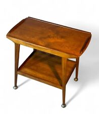 REMPLOY TEAK COFFEE TABLE TROLLEY TWO TIER DANISH STYLE MID CENTURY RETRO