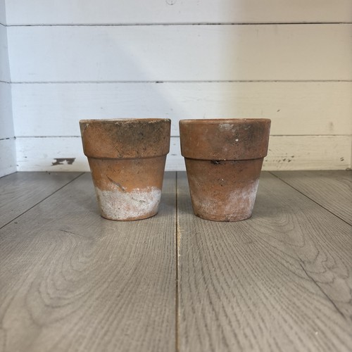 Vintage terracotta pots 11cm - terracotta,