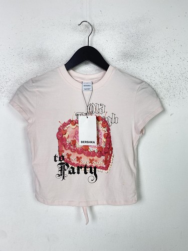 Bershka pink graphic crop - pink,