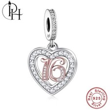 16th Birthday Heart Charm 925