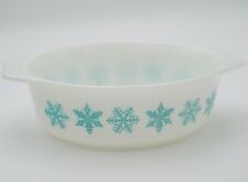 Vintage Pyrex 043 Snowflake White 1.5 Quart Oval Casserole No Lid Made in USA