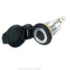 Hella - DIN Type Power Socket with Hinged Protective Cap for Hole Mount (sku 882