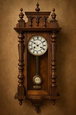 Antique Junghans Wall Clock 87cm Walnut Case, Vienna Regulator Style 1900s "Read