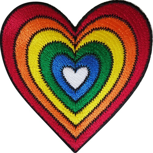 Rainbow heart patch - rainbow,
