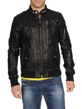 DIESEL LEYS LEATHER JACKET SIZE XL 100% AUTHENTIC