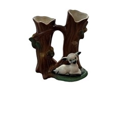 Vintage Hornsea Pottery Fauna Double Vase no. 583 excellent condition with lamb 