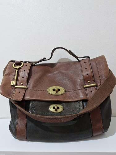 Fossil leather satchel brown - satchel,