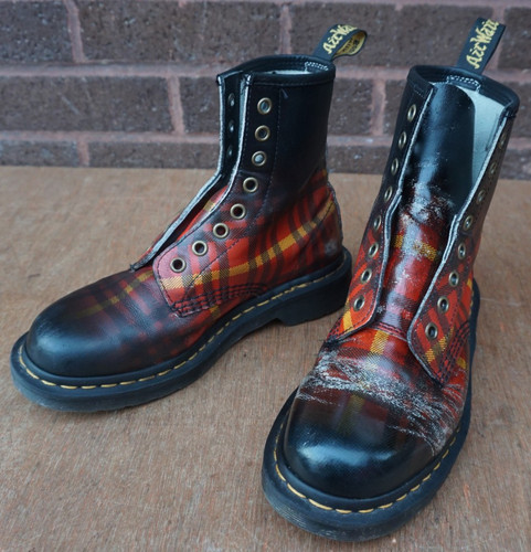 Martens 1460 tartan - tartan, red