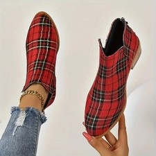 Women Christmas Plaid Print