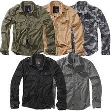 Brandit Vintage Shirt Longsleeve S-7XL Worker Shirt Casual Shirt Long Sleeve Washed