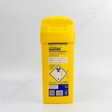 Yellow Sharps Insulin Syringe, Needle, Blade & Clinical Waste Bin. 0.6L Capacity