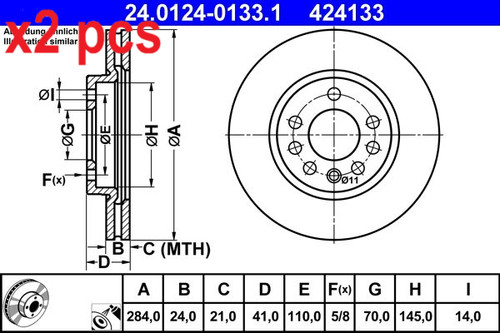 Pcs sides fits opel - pcs,