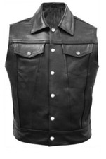 Mens BLACK Faux Leather Bikers