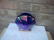 VINTAGE ART DECO SADLER JUNE VASE PURPLE OPALESCENT GOLD LUSTRE CLAM SHELL VASE