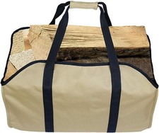 Canvas Log Tote Bag Carrier Indoor Fireplace Firewood Totes Large Log Carrier