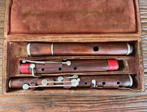 Old german wooden flute - old,