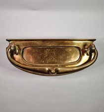 Reclaimed Antique Brass Art Nouveau Style Letter Box Plate & Door Pull Knocker 