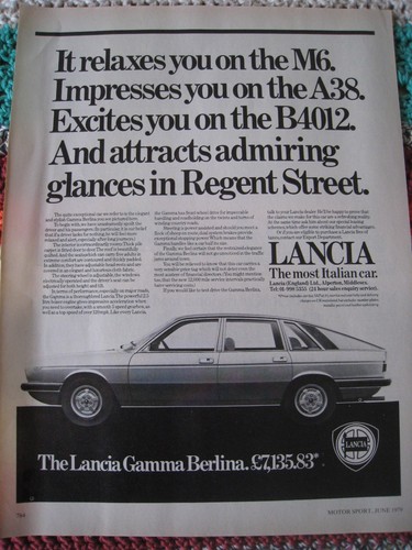 The lancia gamma berlina - berlina,