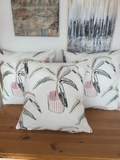 Set Of 3 New, Handmade Cushion Covers. Made From Scion Zanzibar Cotton Fabric
