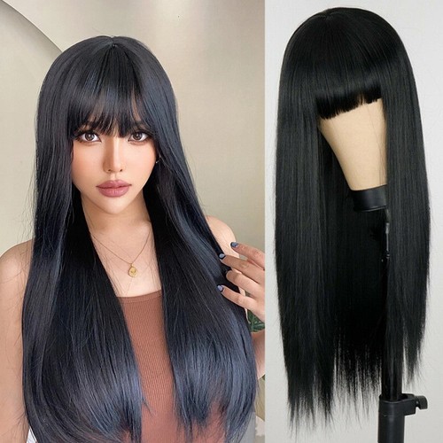 Inch womens black wig with - black,