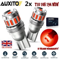 2x T10 SMD COB LED 501 W5W CANBUS XENON RED SIDE REVERSE LIGHTS BULBS 6000K UK