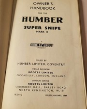 1949 Humber Super Snipe Owners