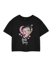 Betty Boop Black Heart Cropped