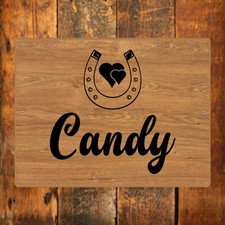 Stable Door Name Plate Personalised Sign Horse Pony Aluminium 9902 Drilled