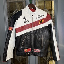 Vintage Kids Child’s Leather Ferrari Michael Schumacher Racing Jacket XXL
