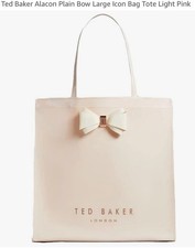 Ted Baker Alacon Plain Bow Large Icon Tote Shopper Bag in Ivory Cream