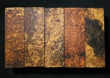 Stabilized Amboyna Burl Blanks - Turning/Knife Scale Blanks (2 × 6 × 1)