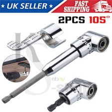2Pcs 105 Degree Right Angle Drill Adapter 105° 1/4 Right Angle Drill Attachment