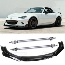 Front Bumper Lip Spoiler Splitter Body Kit + Strut Rod For Mazda MX-5 Miata