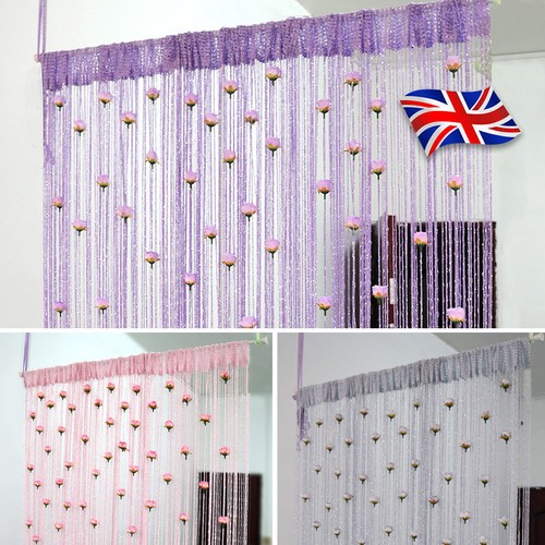 String curtain panels door - string,