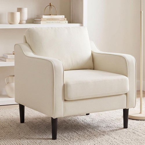Modern linen armchair - modern, accent