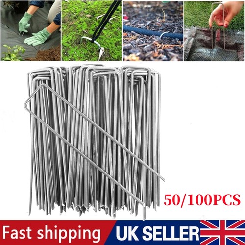 100x galvanised pins weed - pins,