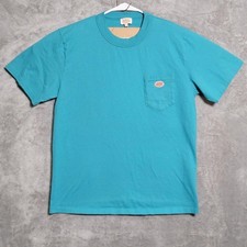 Armor Lux Shirt Mens Medium Teal Organic Cotton Pocket Short Sleeve 72001