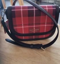 KATE SPADE RED BROWN  PLAID