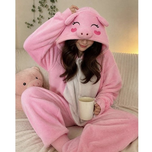 Pink pig pajama costume one - pink,