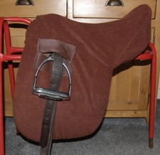 Fleece Ride On Saddle Cover Designed for all saddles, Ideal, Fylde Saddle BROWN