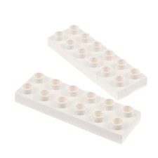 2x Lego Duplo Building Plate 2x6 Cream White Base Plate Brick House 98233