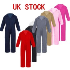 UK Kids Girls Jumpsuit Overall Mechanic Boiler Suit Coverall Workwear Costume